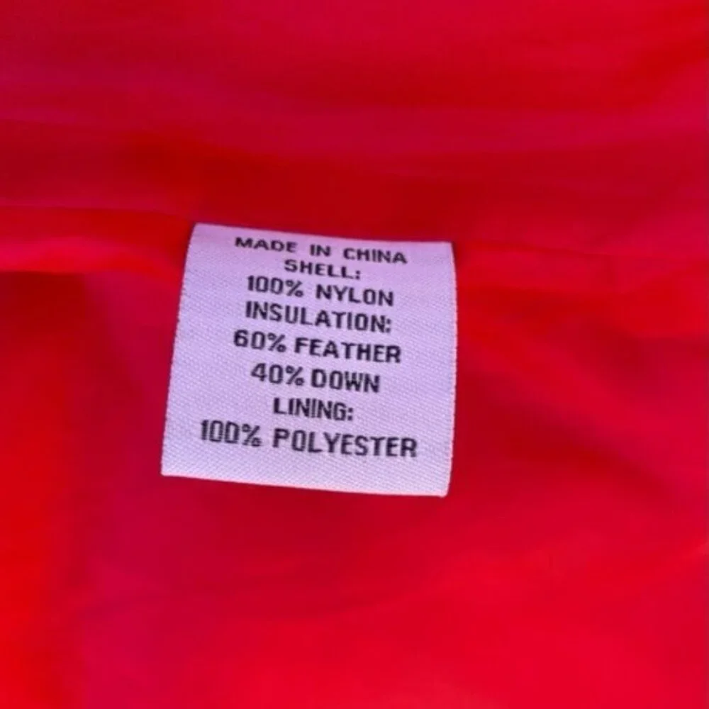 Steve & Barry’s Quilted Cherry Red Double Down Jacket Size Med